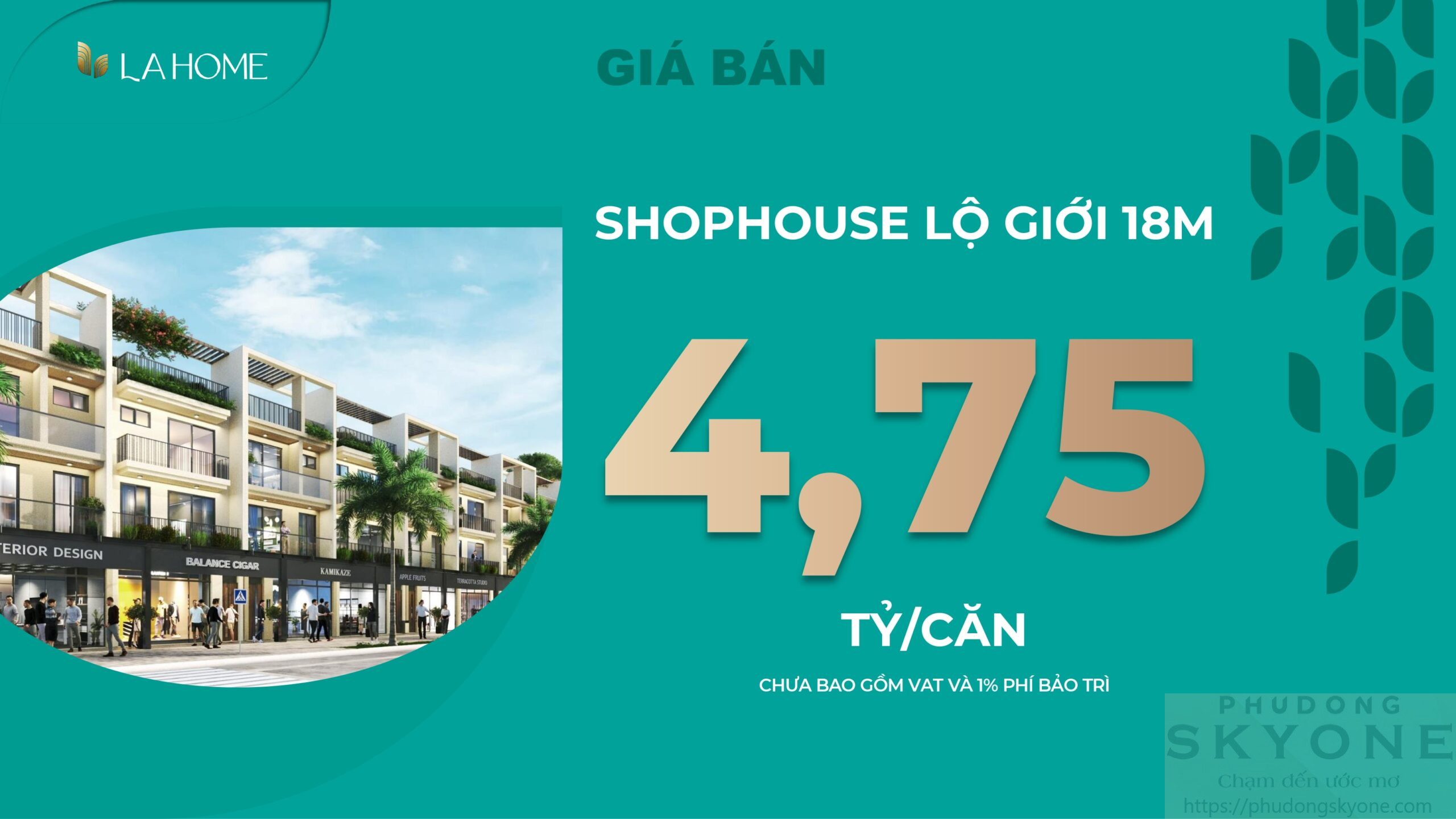 Giá Bán Lý Tưởng Của Shophouse La Home Long An Lộ Giới 18m