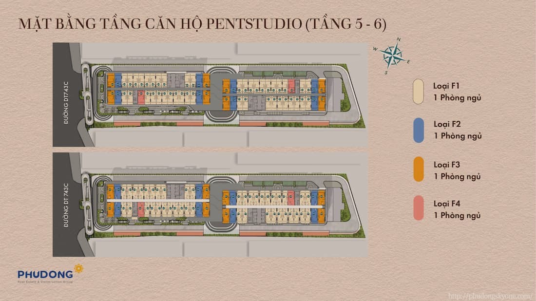 Mặt bằng căn hộ SkyOne tầng 5-6