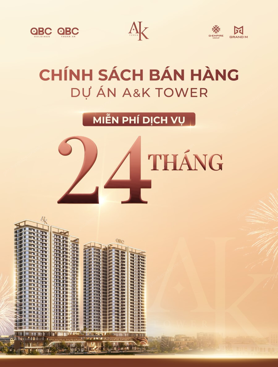 Chính sách A&K Tower miễn phí dịch vụ 24tháng