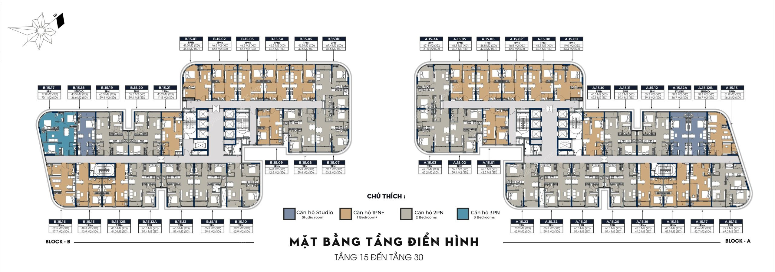 Mặt bằng 15-30 A&K Tower