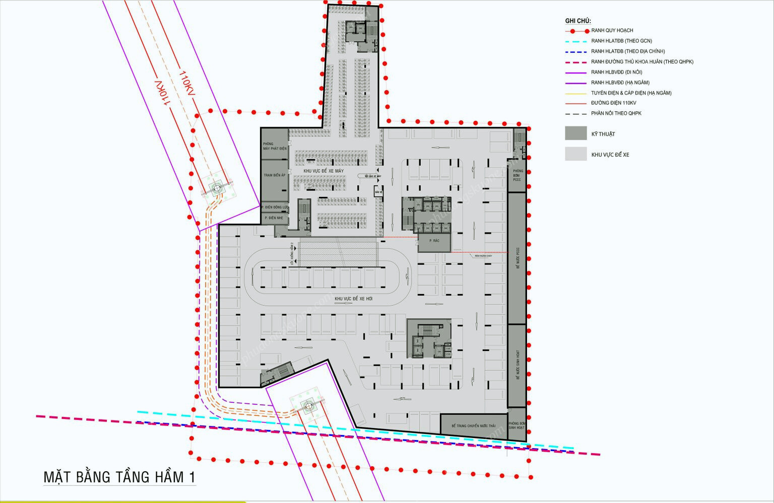 Mặt bằng tầng hầm Ava Center