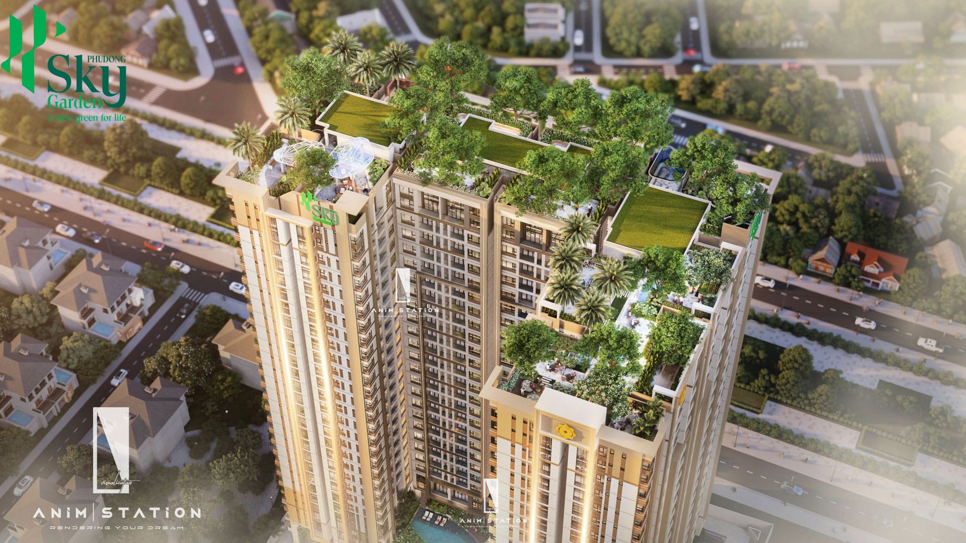 Phối cảnh khu căn hộ Phú Đông Sky Garden