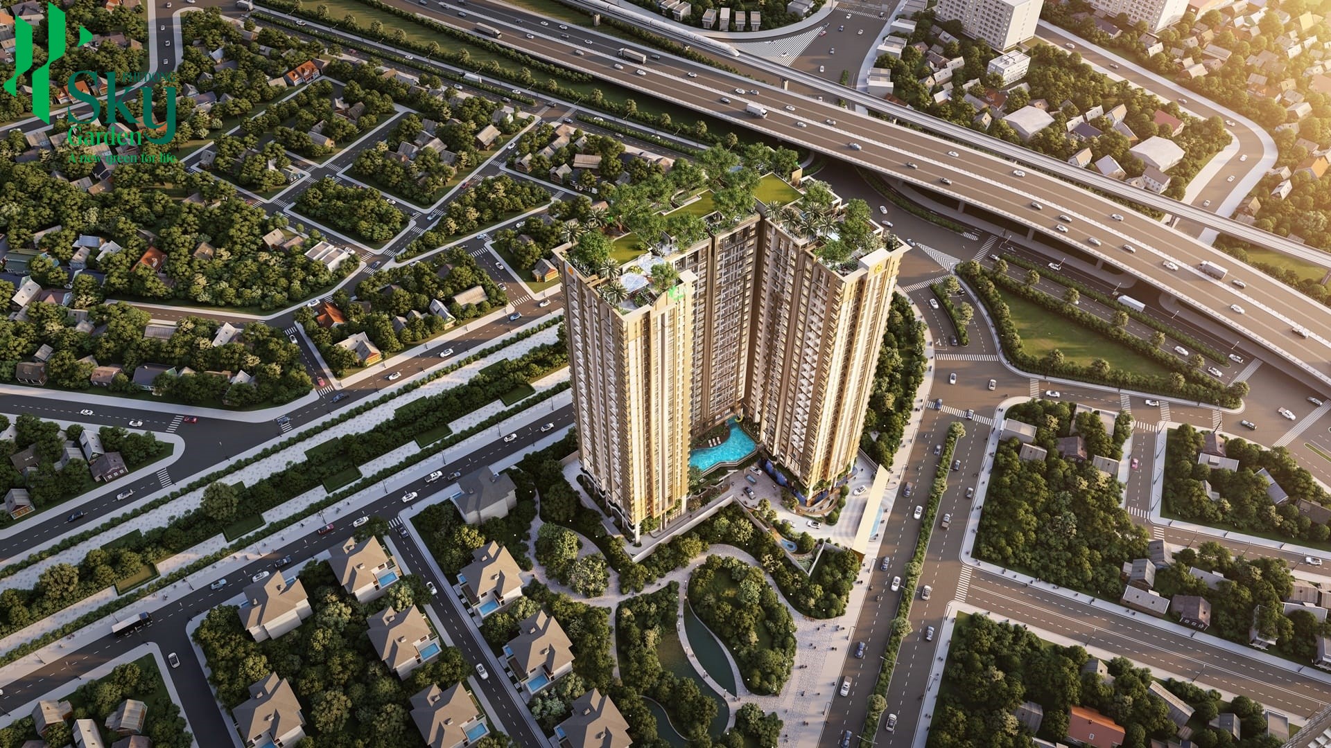 Phối cảnh khu căn hộ Phú Đông Sky Garden